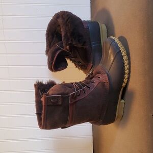 L.L Bean Shearling Fur Lined Signature Wicked Good Duck Boots 10" size 9